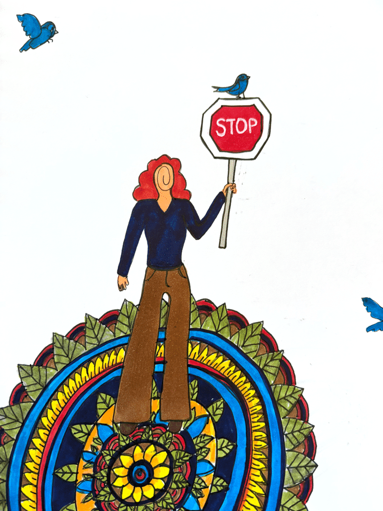 Stop - drawing by sara smeaton